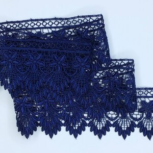 2 METRES Premium Quality Navy Blue Venise Guipure Lace Trim 2.25/6cm image 7