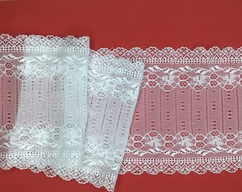 3 METRES Dainty Bright White  Floral Stretch Lace Trim 5”/13cm