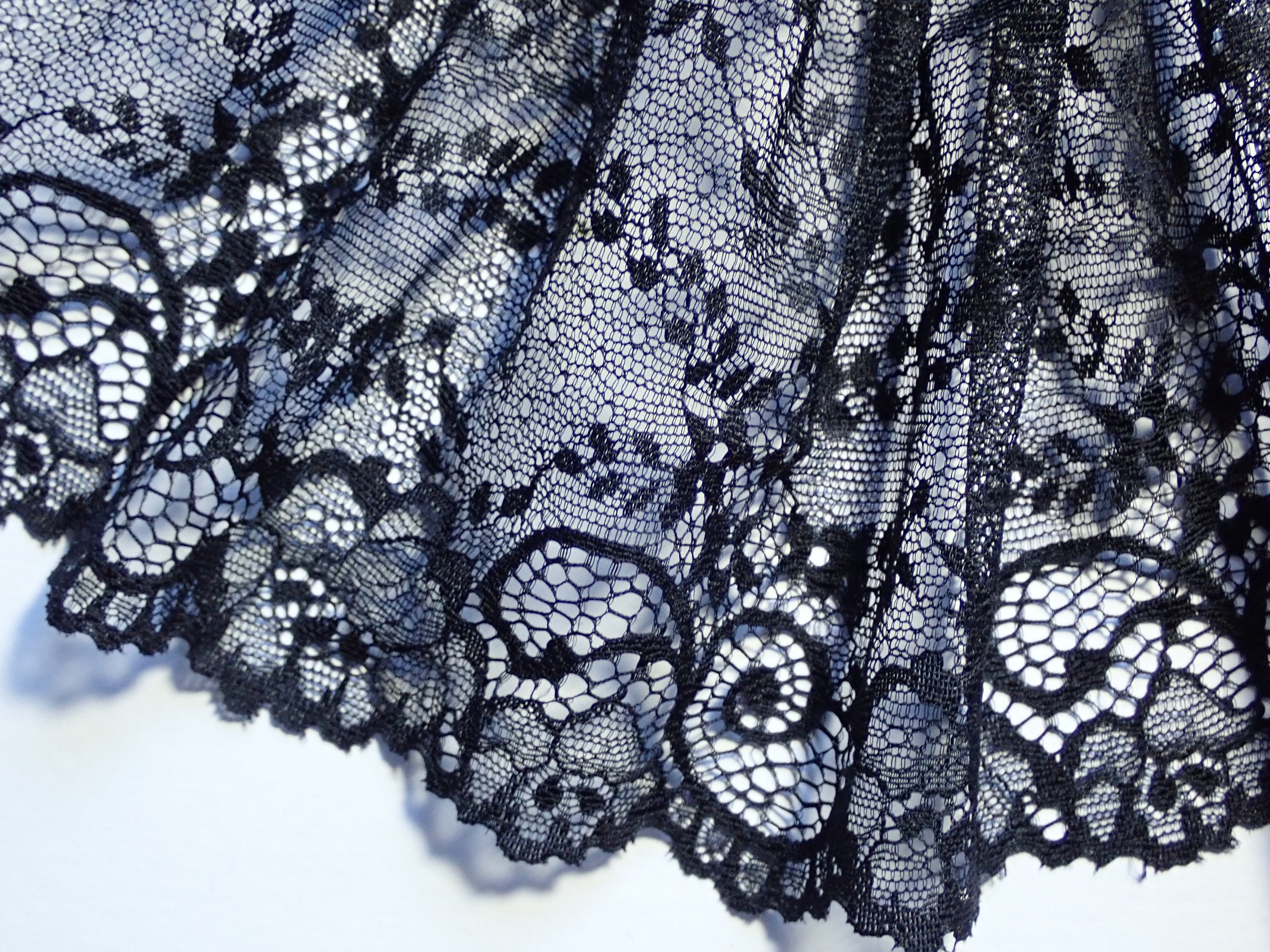 The Place for Lace 2 METRES Black Victorian Inspired Floral - Etsy UK