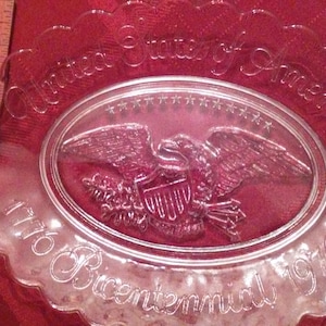 1976 Clear US Bicentennial 9 1/2 x 6 inch Dish