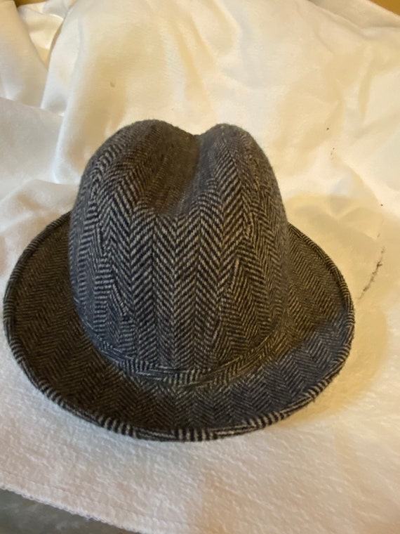 London Fog Fedora Black Tweed Hat - image 1