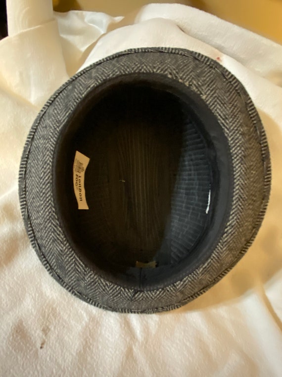 London Fog Fedora Black Tweed Hat - image 9