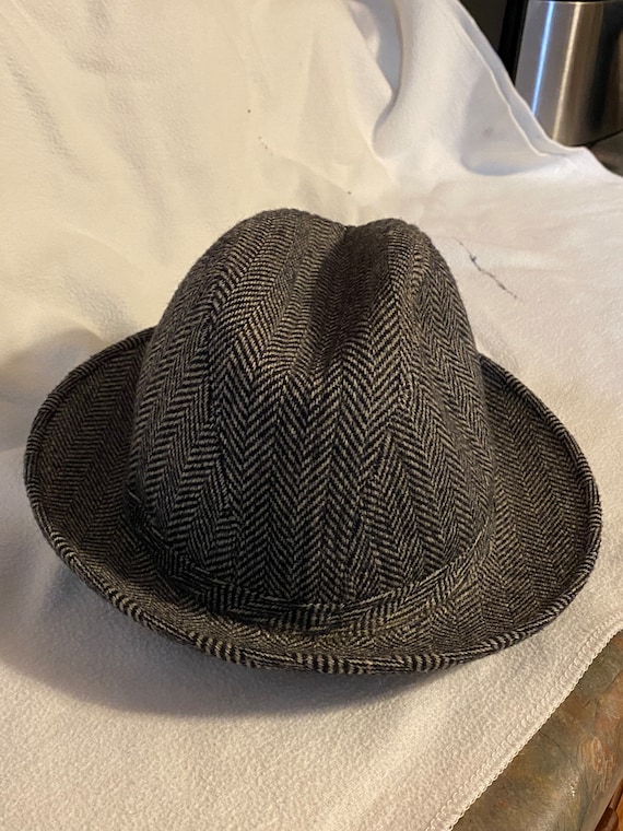 London Fog Fedora Black Tweed Hat - image 10