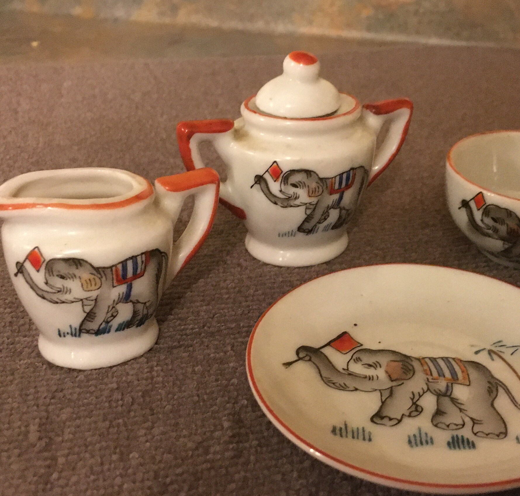 Occupied Japan Miniature 5 Piece Tea Set with Elephant and Etsy