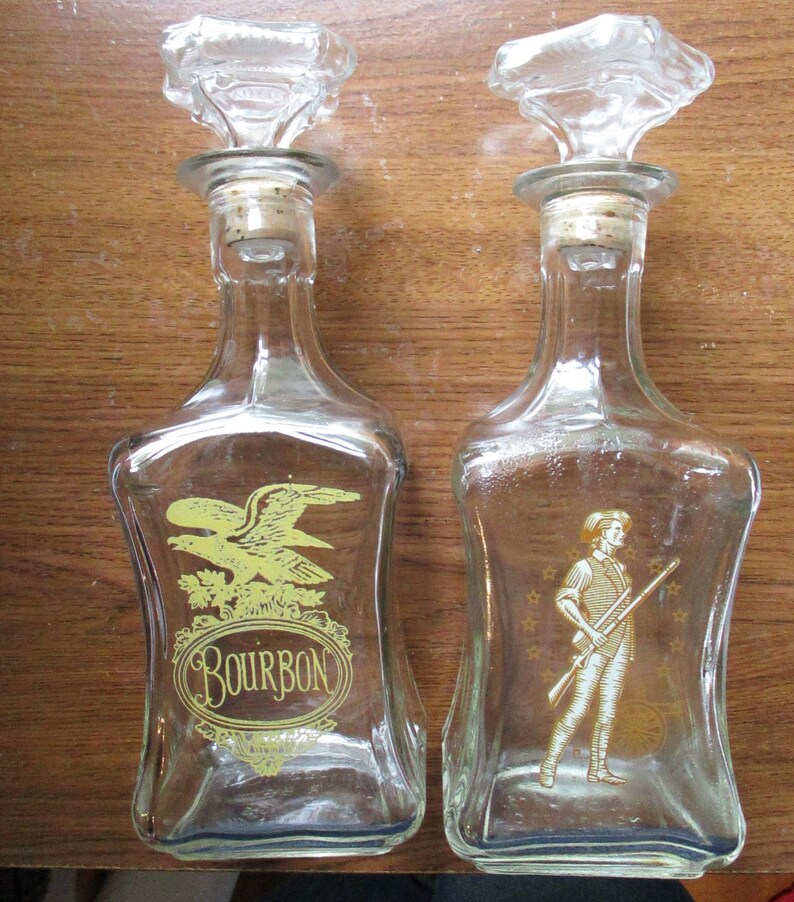 Old Fitzgerald Collection Liquor Bottles with Tops Etsy