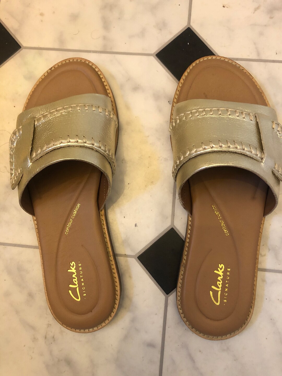 Clark’s Champagne Leather Mules 5 - Etsy