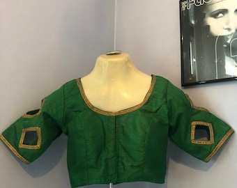 Green Choli Saree Blouse Designer