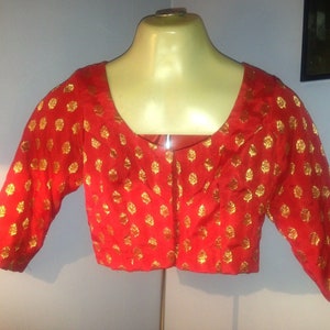 Red Gold Banarasi Choli Blouse