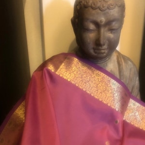New Pink Gold Silk Saree