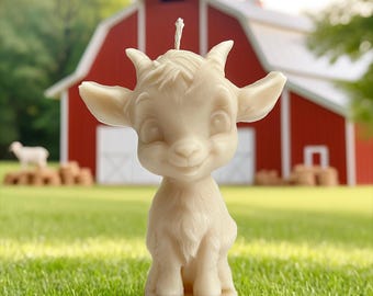Mini Goat Candle Favor – Farm Baby Shower Gift – Rustic Cottagecore Decor – Muslim Baby Blessing – 1st Birthday Farm Animal Party – Bulk