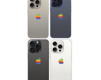 Retro iPhone Apple Logo Decal | Rainbow