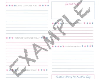 Daily/Weekly To-Do Lists. PDF Printable Form Download