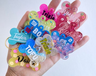 Custom Name Resin Dog Tags and Keychains | Dogs | Cats | Pets