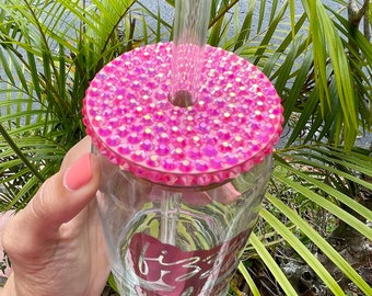 Bamboo Lid with Rhinestones for Beer Glass Cups | Custom | Bling Bling