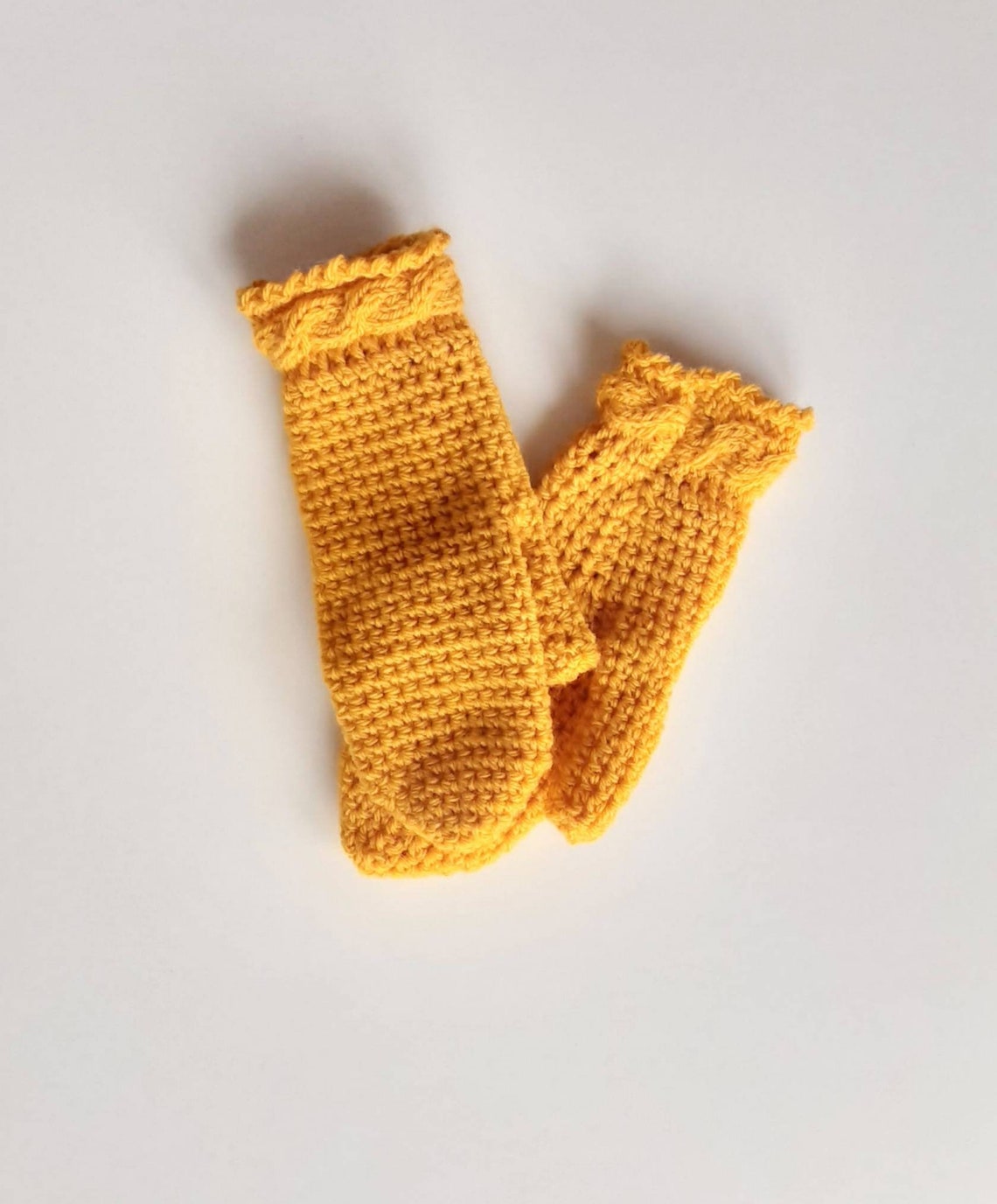 Bright yellow knitted mittens spring mittens. Mittens with Etsy