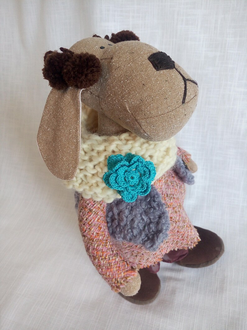 Rag toy dog Textile dog in clothes Dog puppy a birthday Etsy