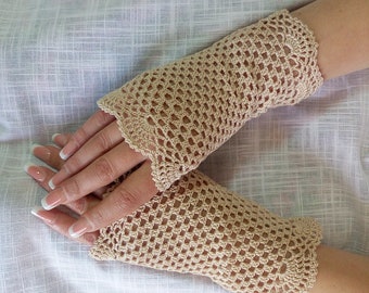 Wedding gloves Crochet mitts Cotton fingerless gloves Crochet gloves Victorian gloves Cotton mittens Knitted gloves Lace gloves