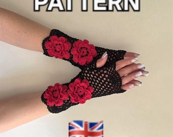 PATTERN Knitting  in PDF format. Women's hand warmers with two textured colors, pattern for wrist cuffs.