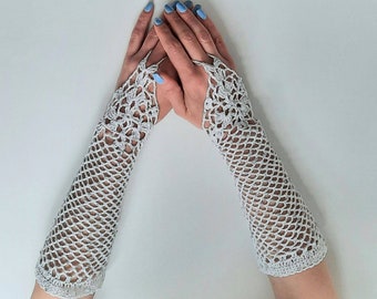 Wedding gloves. Crocheted mittens. Cotton fingerless gloves. Crochet gloves. Victorian gloves. Cotton mittens. Knitted gloves. Lace gloves