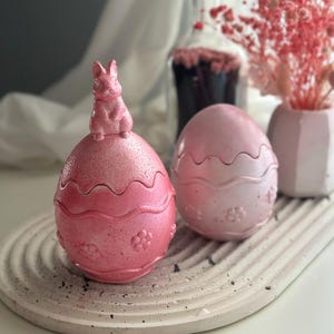 Easter Bunny Flower Container Candle| Easter Egg candles | rabbit candle gift and decor | Farmhouse Decor | Housewarming gift | Surprise egg