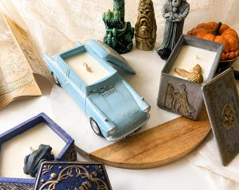 Vela mágica de rana hecha a mano en un frasco – Vela de coche vintage, decoración literaria, vela de fantasía acogedora, rana inspirada en el chocolate, vela literaria,