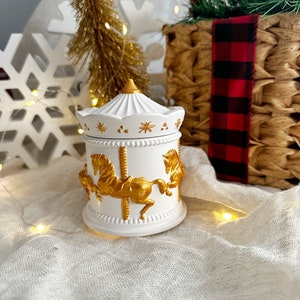 Christmas candle | Carousel scented candle | home decor | trinkets | handmade |gift | vessel | aromatherapy | scented candles | jar candles|