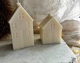 Christmas Townhouse Candle - House Candle Small, Hew Home Gift | Scandinavian Cabin Candle | Cottage Candle | Handmade Soy wax vegan candle