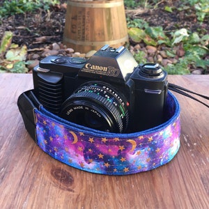 Camera Strap - Purple Galaxy Star print - FREE SHIPPING WORLDWIDE!