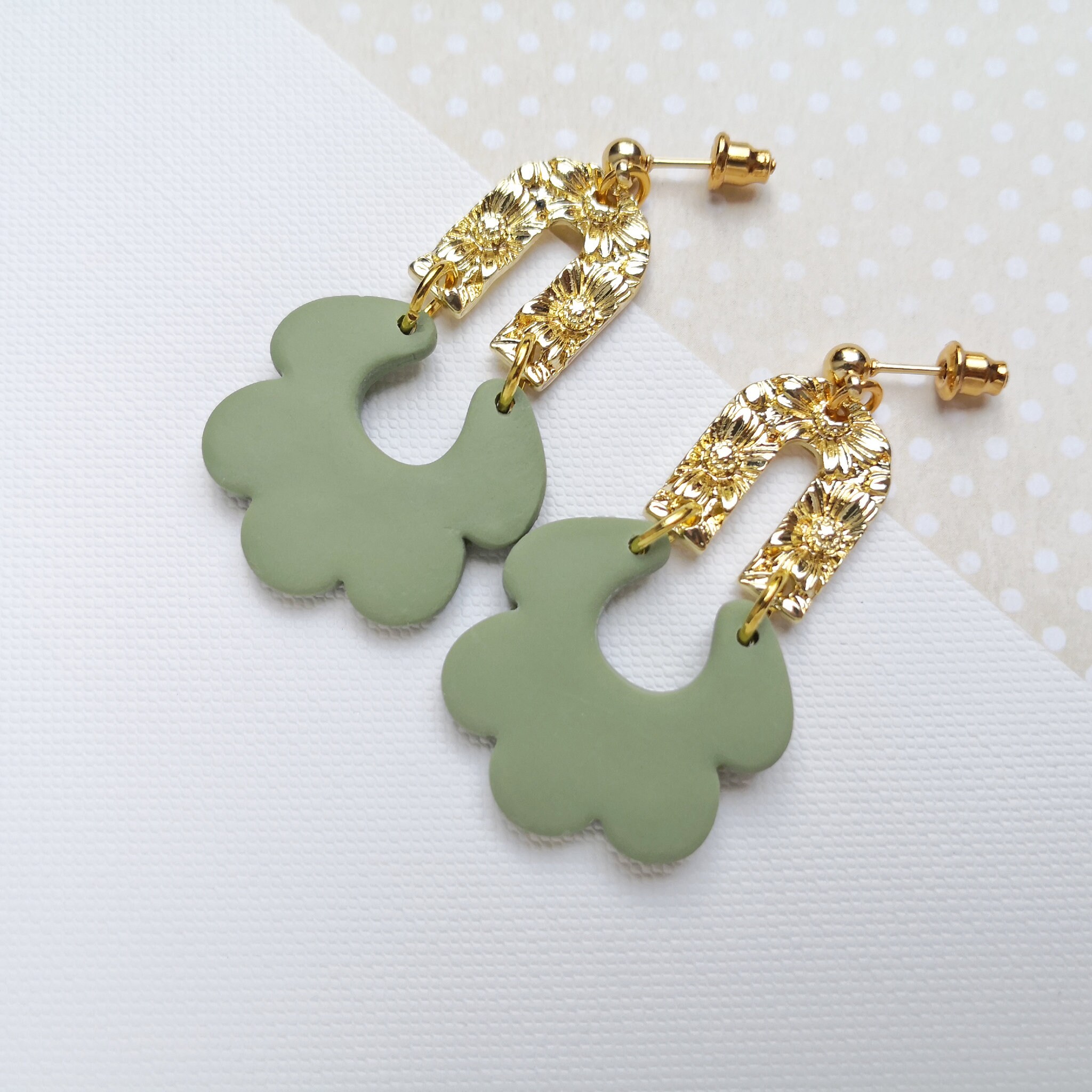 Rattan Earrings Green