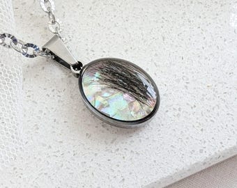 Collar con mechón de pelo, recuerdo conmemorativo de pelo de mascota, joyería personalizada de pelo de caballo por la pérdida de una mascota, regalo para el Día de la Madre