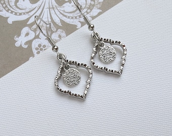 Pendientes bohemios de estilo marroquí bañados en plata, pendientes de disco colgantes