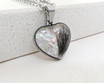 Recuerdo de mechón de pelo, collar conmemorativo de pelo en forma de corazón, regalo personalizado para la pérdida de una mascota, llavero con corte de pelo para bebé