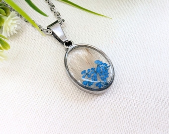 Collar conmemorativo para el cabello, recuerdo de mechón ovalado, recuerdo personalizado para mascotas o joya para el primer corte de cabello del bebé.