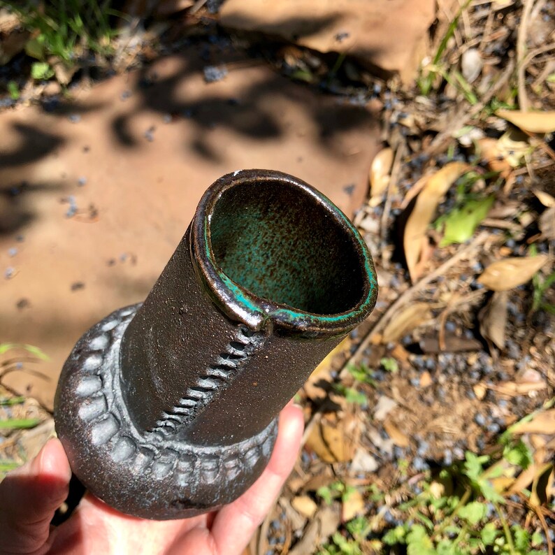 Black Lava Ceramic Altar Vase