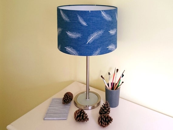 Navy Blue Lamp Shade Feather Light Dark Denim Singapore Navy Blue Lamp Shade Feather Light, Navy Standing Lamp Shade