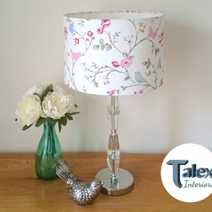 Bird Butterfly Lampshade, Pink Floral Lamp Shade, Vintage Bird Butterfly Lampshade, Pink Floral Lamp Shade, Vintage