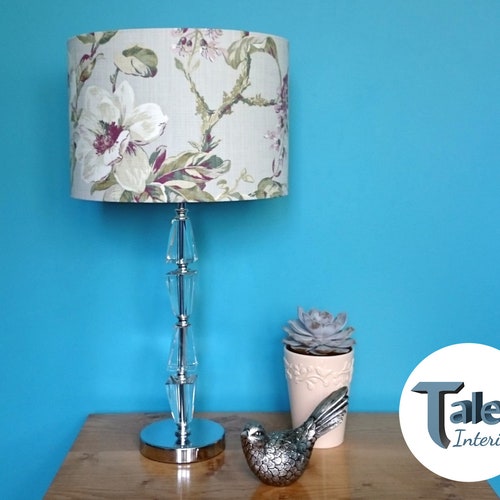 Grey Fl Lampshade Pink White Magnolia Flowers Tropical Hong Kong Grey Fl Lampshade Pink White, Pink Large Lamp Shades For Table Lamps