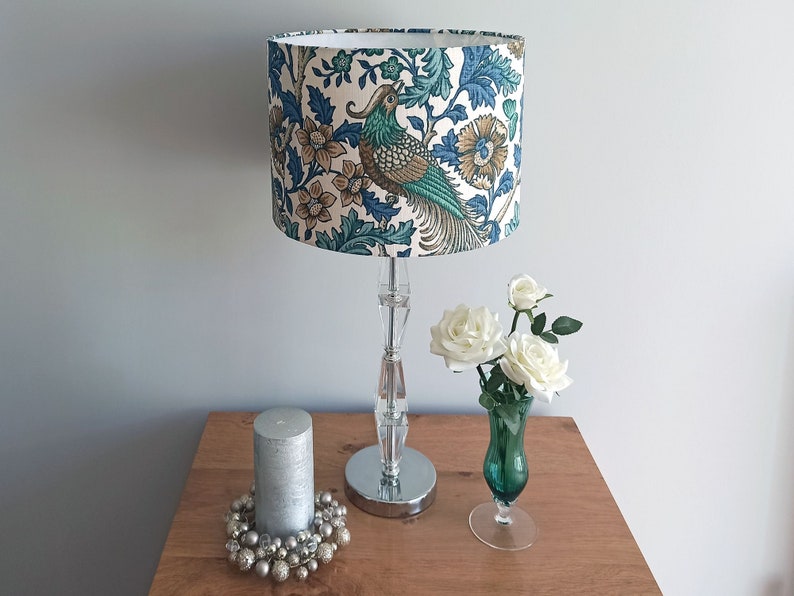 Peacock Lampshade Teal Turquoise Green Lamp Shade Iliv Etsy