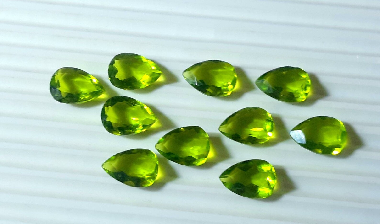 64.50Ct 10Ps Peridot Gemstone Peridot Pear Shape Peridot | Etsy