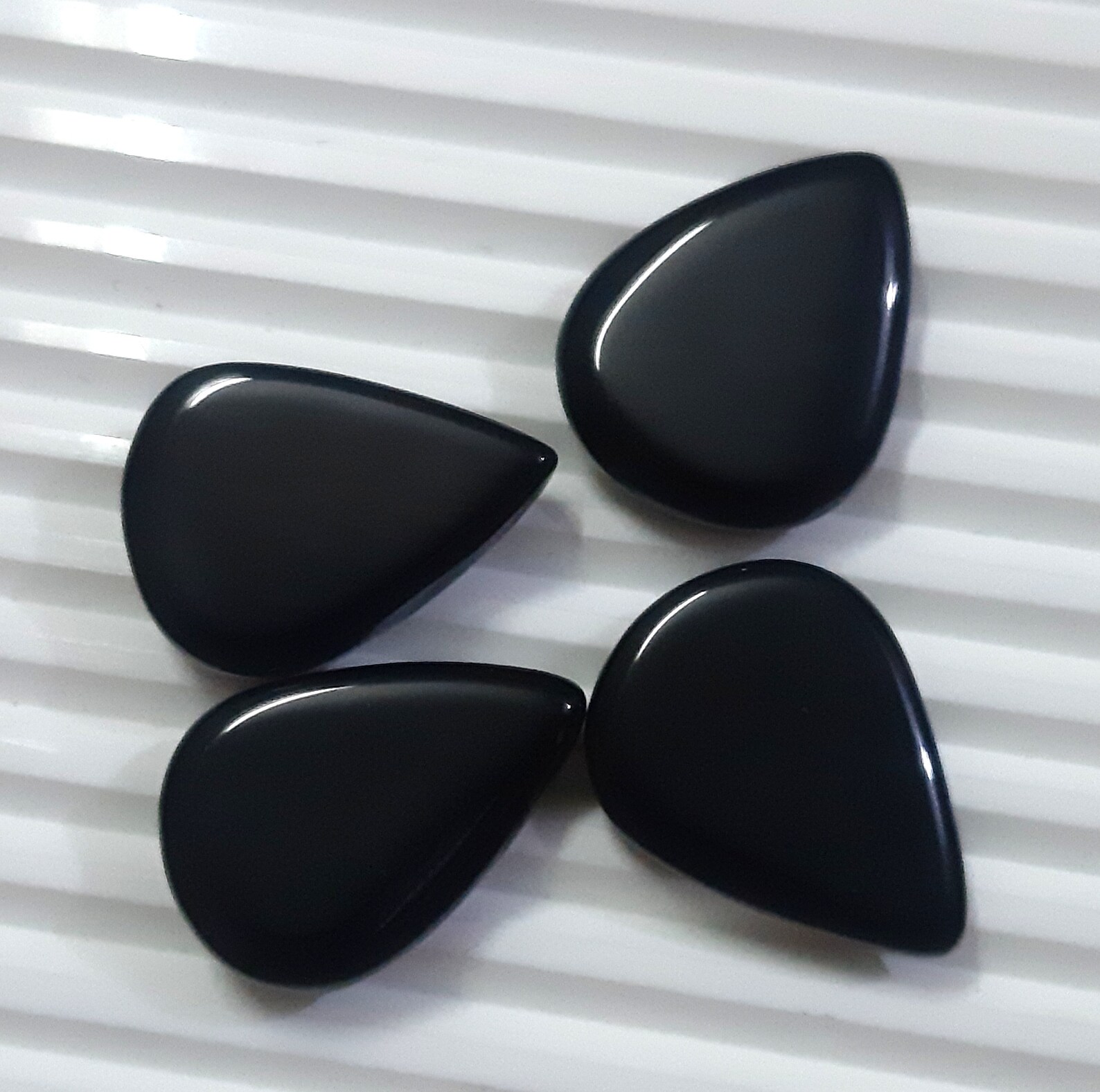 128Ct 4Pcs Natural Black Onyx Gemstone loose Onyx Etsy