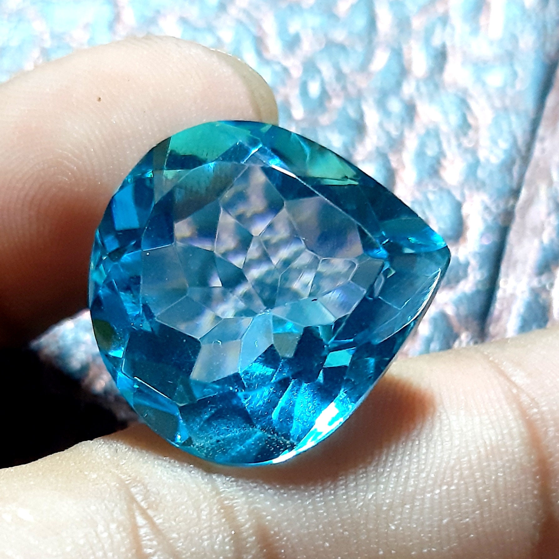 23.00Ct High Quality Blue Topaz Gemstone Faceted Loose Topaz Etsy