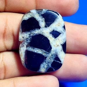 Black Septarian Cabochon: Natural Octagon Gemstone (31x23mm)