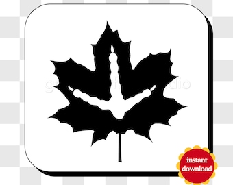 Maple Leaf Turkey Track SVG Canada Mapleleaf Fall Art Turkey Hunting PNG Canadian Turkey Hunter Hat Logo Turkey Track Footprint Silhouette