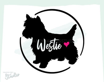 Westie SVG, West Highland White Terrier, Westie Silhouette Design, Westie Car Decal File, Westie T-shirt Design, Dog Lover Decor