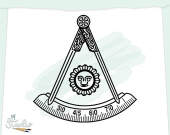 Vrijmetselaarssymbool SVG, Past Master, Mason ontwerp, Masonic Brotherhood, Cadeau voor Past Master SVG, Masonic Emblem, Vrijmetselaar SVG