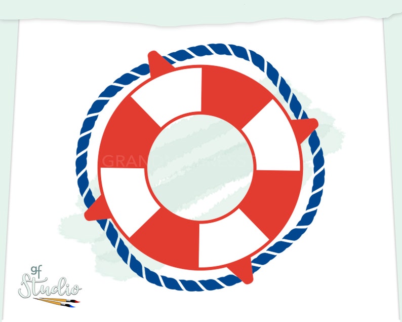 Life Preserver SVG, Nautical Art, Sailboat Captain's Gift, Life Saver, Sailing Icon, Coastal, Marine Clip Art Design, Sailor's Gift, Yacht image 1