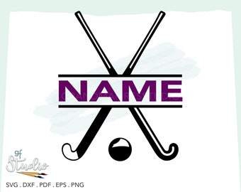 Easy Field Hockey SVG, Simple Detail Sticks, Field Hockey Split Name, Field Hockey Tee Shirt Design, Personalize Field Hockey Gift