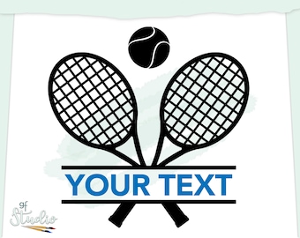 Tennisschläger geteilt mit Tennisball SVG-Schnittdatei, Tennisausrüstung personalisieren, Sportsymbol SVG, Tassendesign, Tennis-Fan, Tennis-Geschenkidee