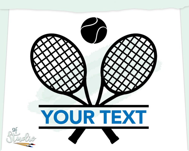 Tennis Rackets Split with Tennis Ball SVG Cut File, Personalize Tennis Gear, Sports Symbol SVG, Mug Design, Tennis Fan, Tennis Gift Idea image 1