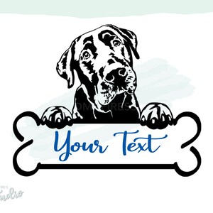 Labrador Retriever SVG, Black Lab, Split Naam, Personaliseren, Hond, Lab, SVG, Waterhond, Labrador, Cut file, Dog Line Art, Vector, Retriever afbeelding 3